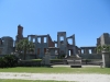 View of the front of Dungeness - bricks have been added to prevent further deterioration of the ruins